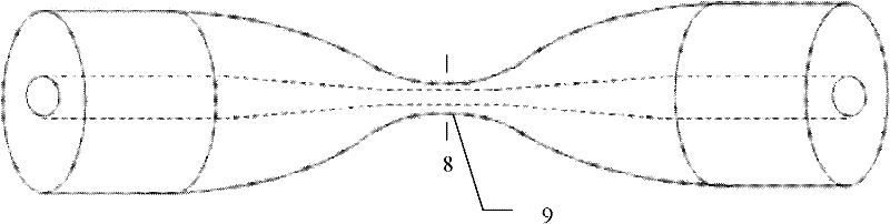 Microscopic particle rotator of bidirectional conical optical fibers