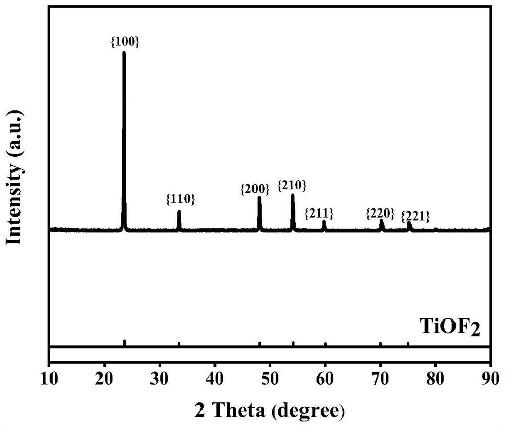 Coralline TiOF2 photocatalyst and preparation method and application thereof