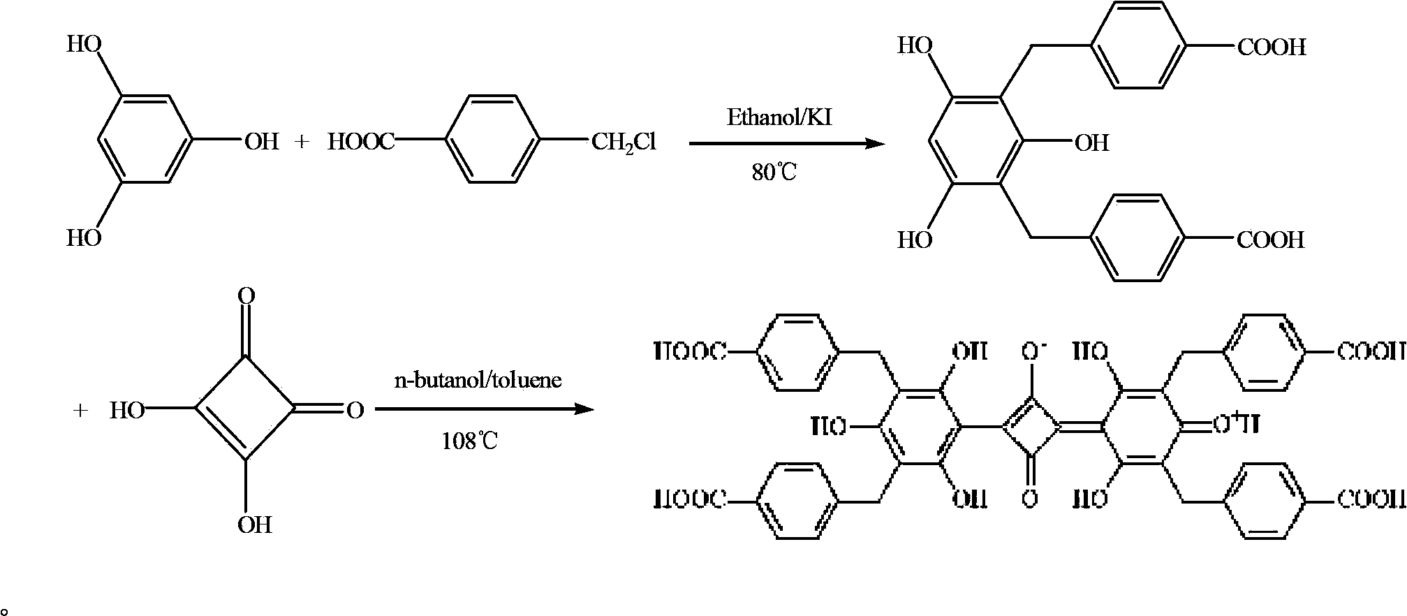 Squarylium cyanine chemical sensor used for Fe&lt;3+&gt; detection and preparation method thereof