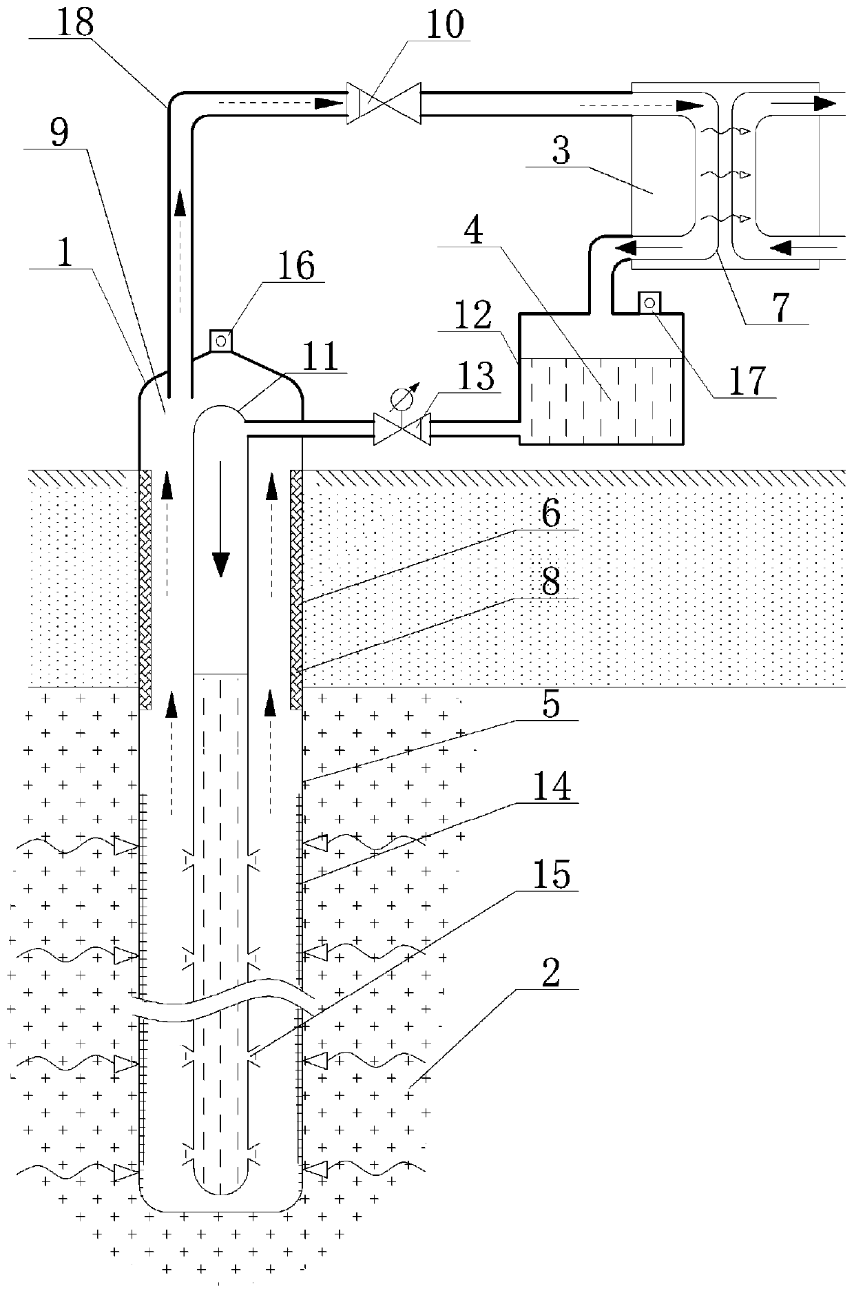 A loop heat pipe geothermal mining system with adjustable working fluid circulation flow