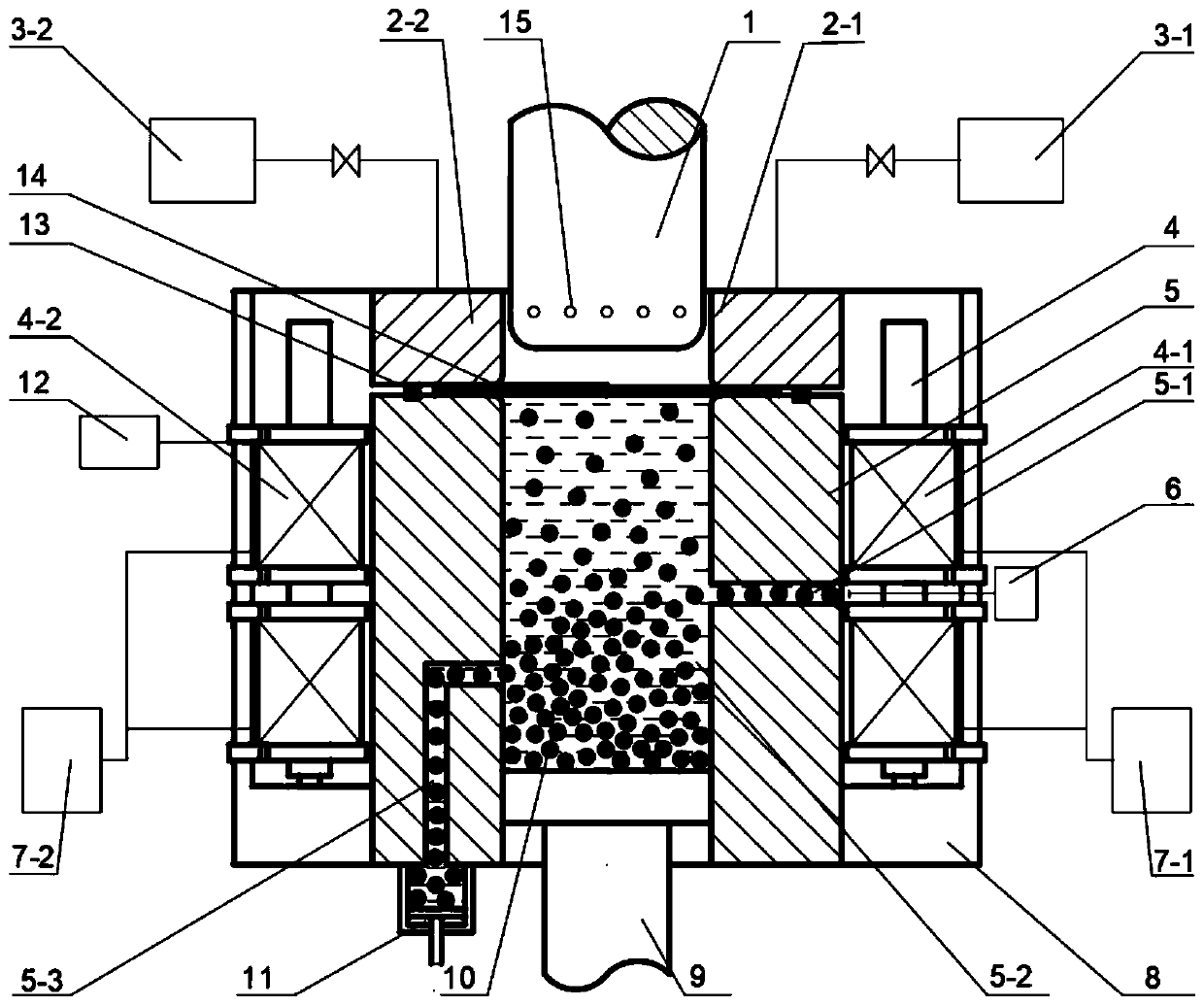 Magnetic medium auxiliary tailor-welded blank drawing forming device and forming method