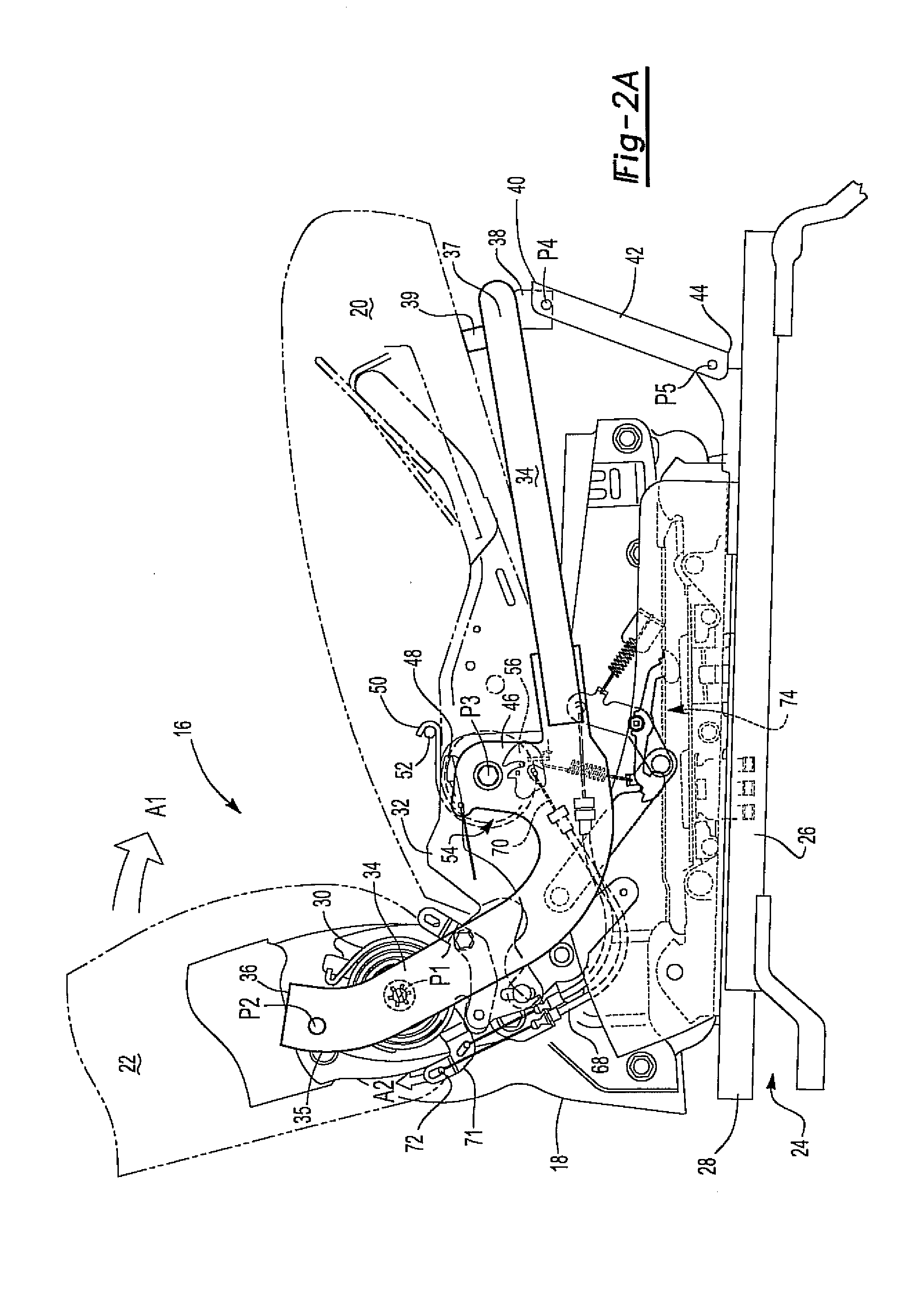 Folding seat assembly having automatic seat cushion tip-up