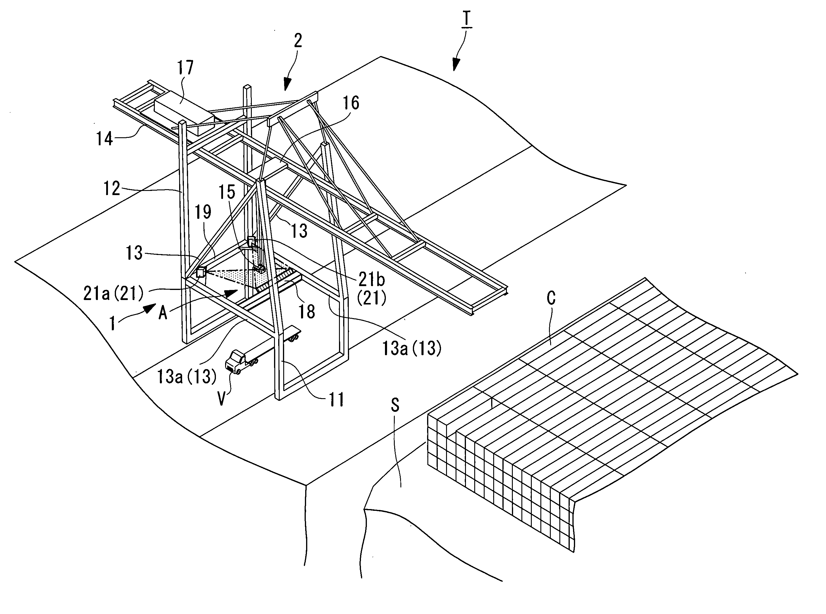 Nondestructive inspection device and crane equipped with nondestructive inspection device