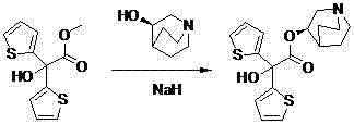 Preparation method of 2-hydroyxl-2,2-dithienyl-2-polyglycolic acid-1-azabicyclo[2, 2, 2] octyl-3(R)-base ester