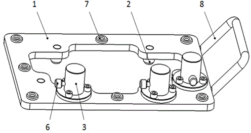 Drilling jig for drilling of outer wallboard of forklift