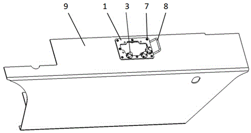 Drilling jig for drilling of outer wallboard of forklift