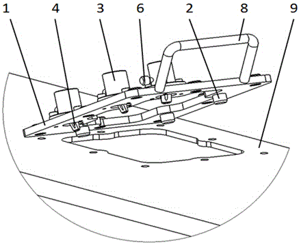 Drilling jig for drilling of outer wallboard of forklift