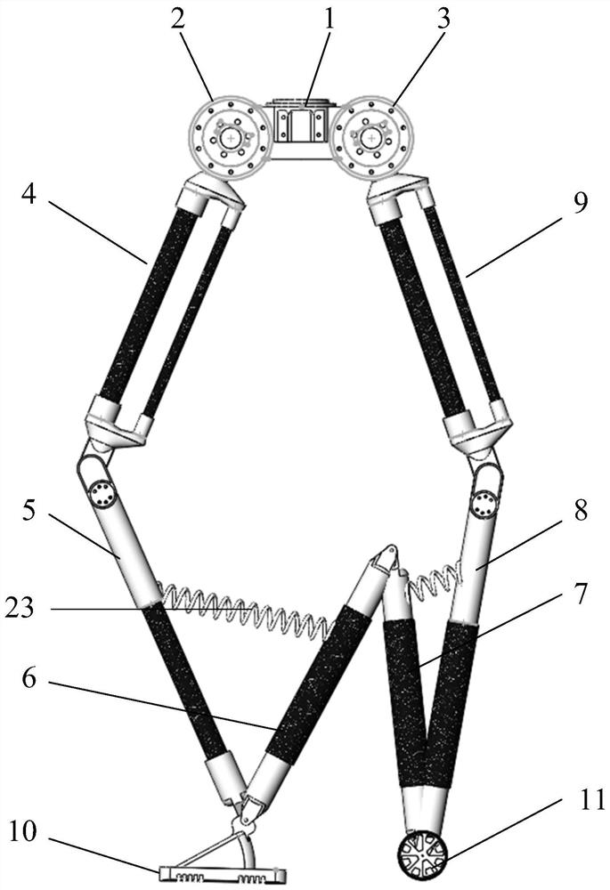 A seven-link based robot leg structure