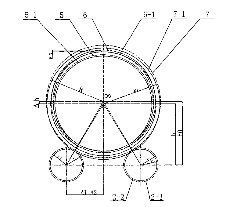 Method for fast measurement and judgment of central line of equipment like rotary kiln