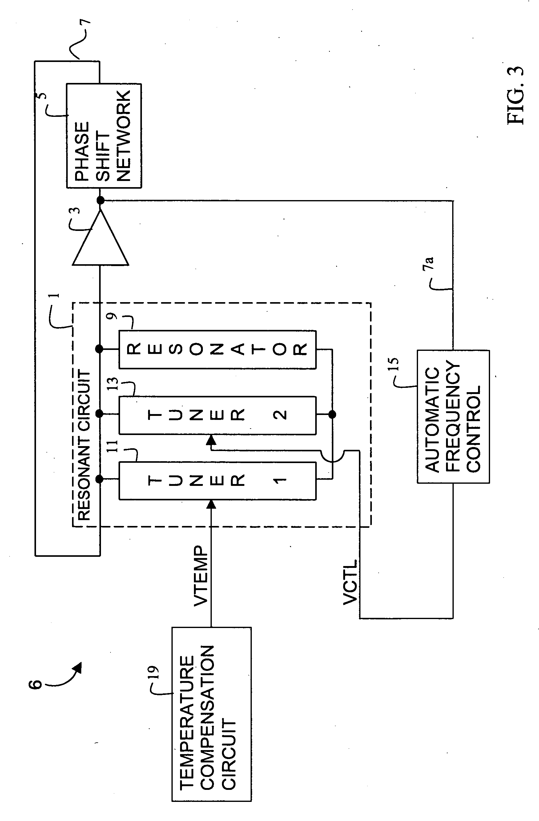 Temperature compensation for a variable frequency oscillator without reducing pull range