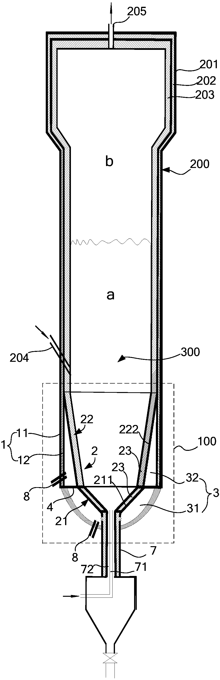 Fluidized bed gas distributor, fluidized bed reactor and gasification method