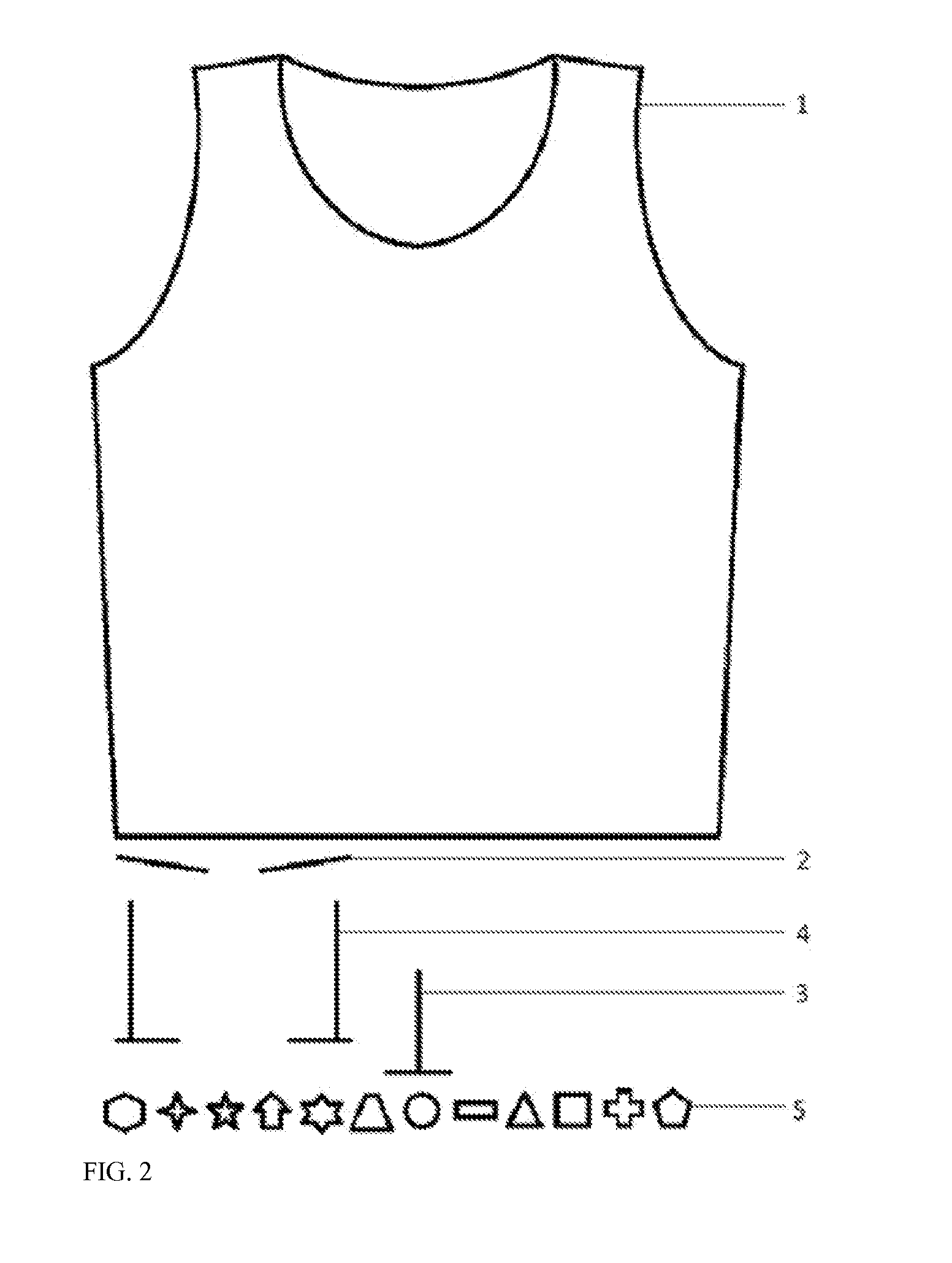 Elastic garment for positioning and fixing ECG electrodes