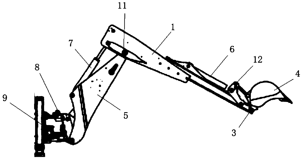 Bucket rod, movable arm and excavator for PBA subway station fast construction