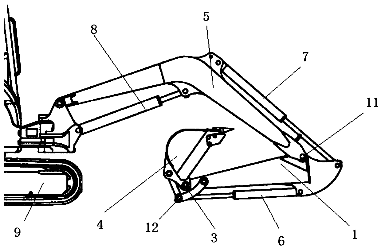 Bucket rod, movable arm and excavator for PBA subway station fast construction