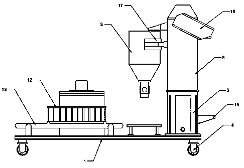 Movable traction type warehouse broken bag replacing machine