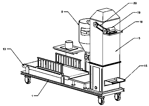 Movable traction type warehouse broken bag replacing machine