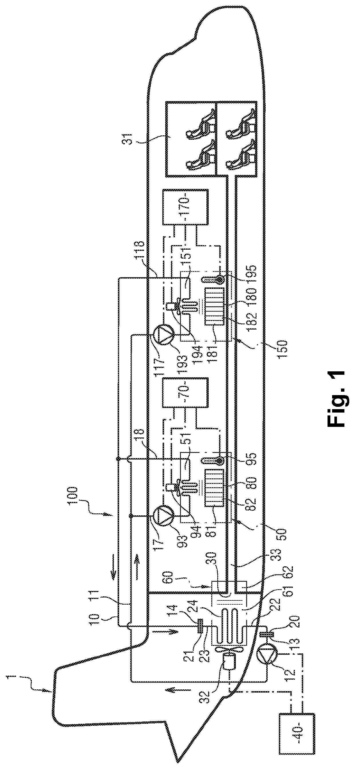 Device for cooling avionics racks with a  heat-transfer fluid