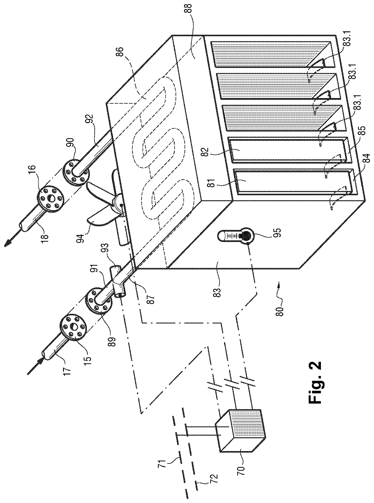 Device for cooling avionics racks with a  heat-transfer fluid