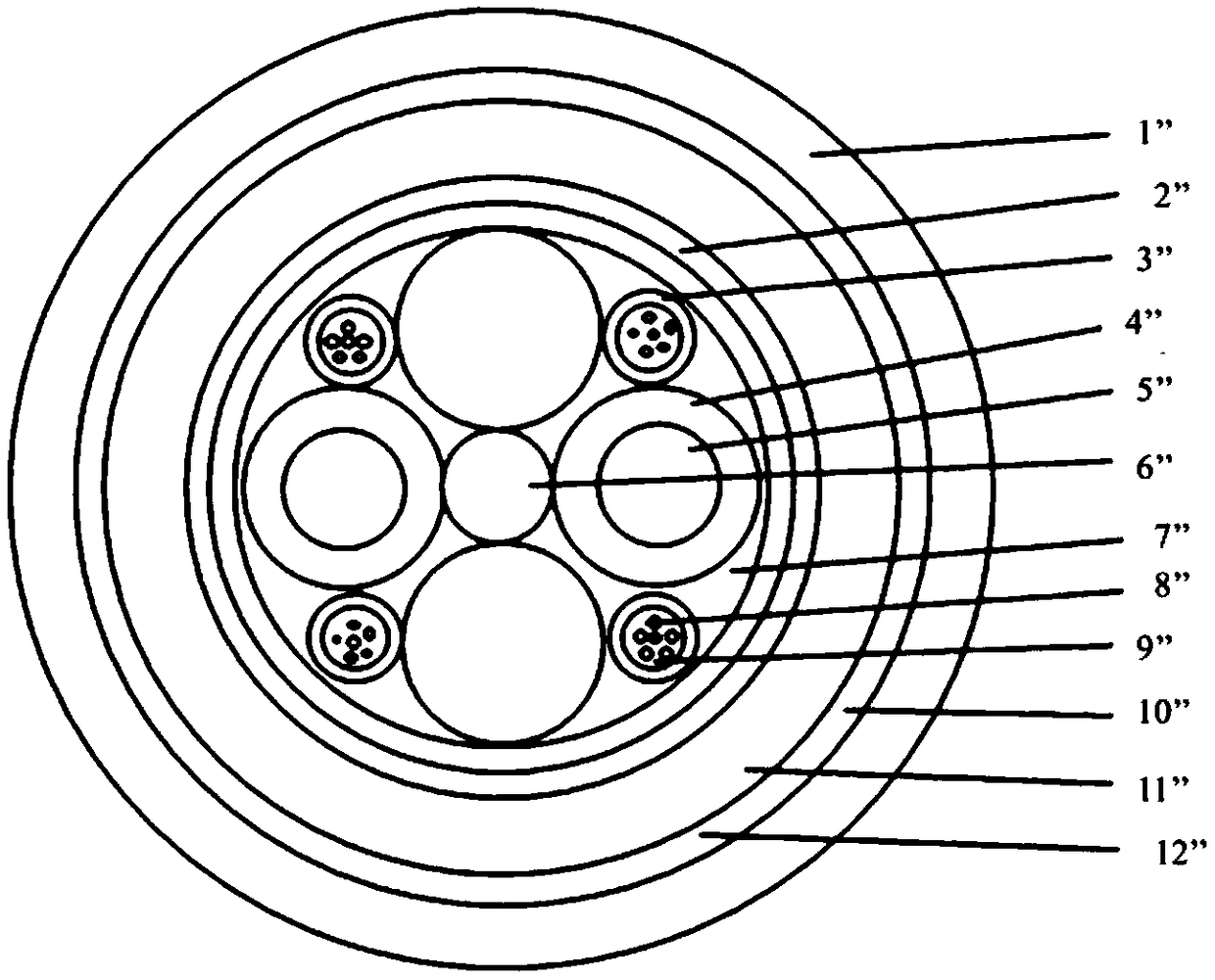 A non-equivalent area photoelectric hybrid cable