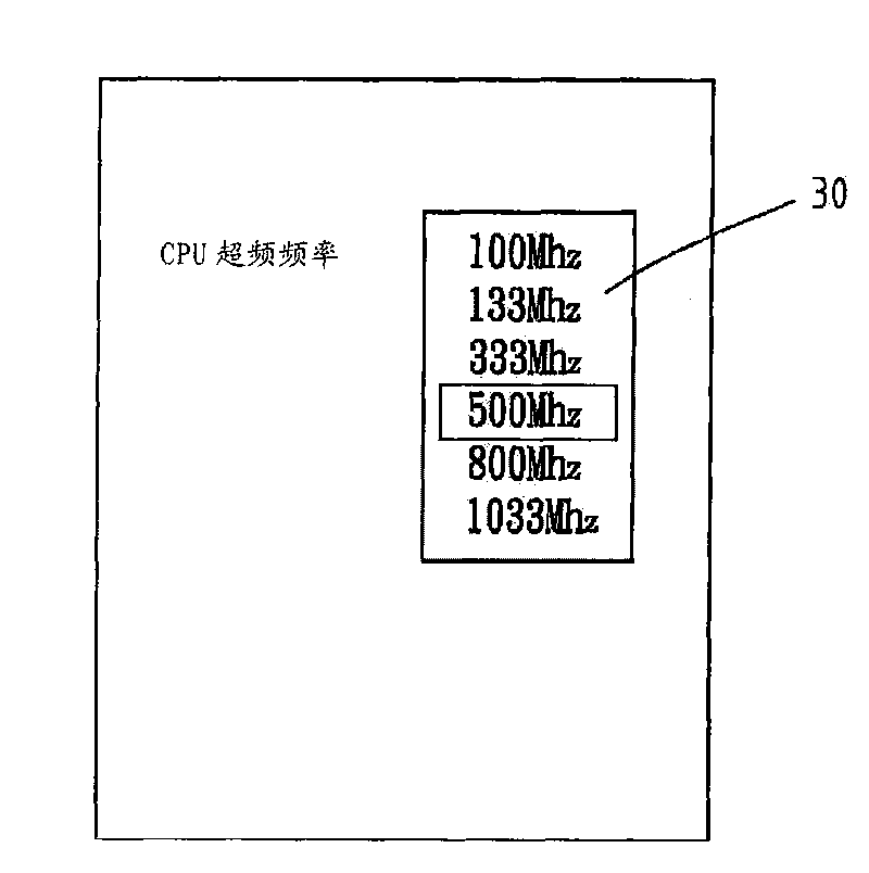 Central processing unit overclocking method for computer mainboard