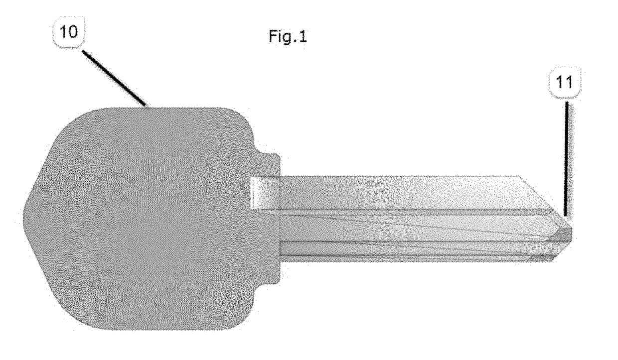 Self Defense Instrument and Key with Sharpened Tip