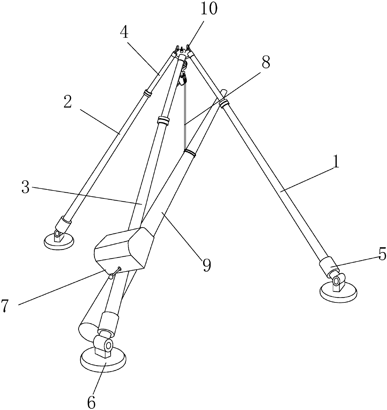 Automatic electric pole erecting device