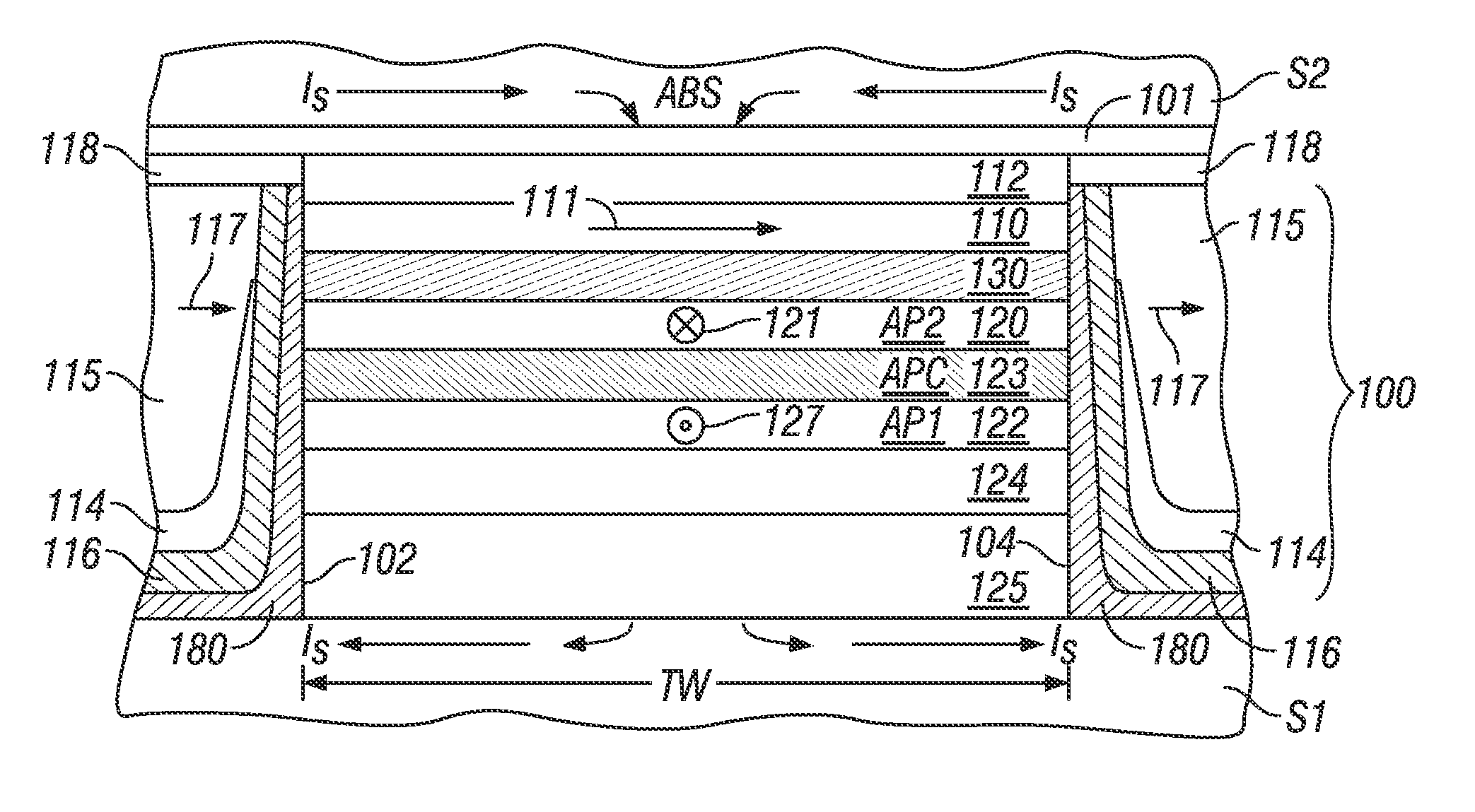 Current-perpendicular-to-the-plane (CPP) magnetoresistive (MR) sensor with magnetic damping material at the sensor edges