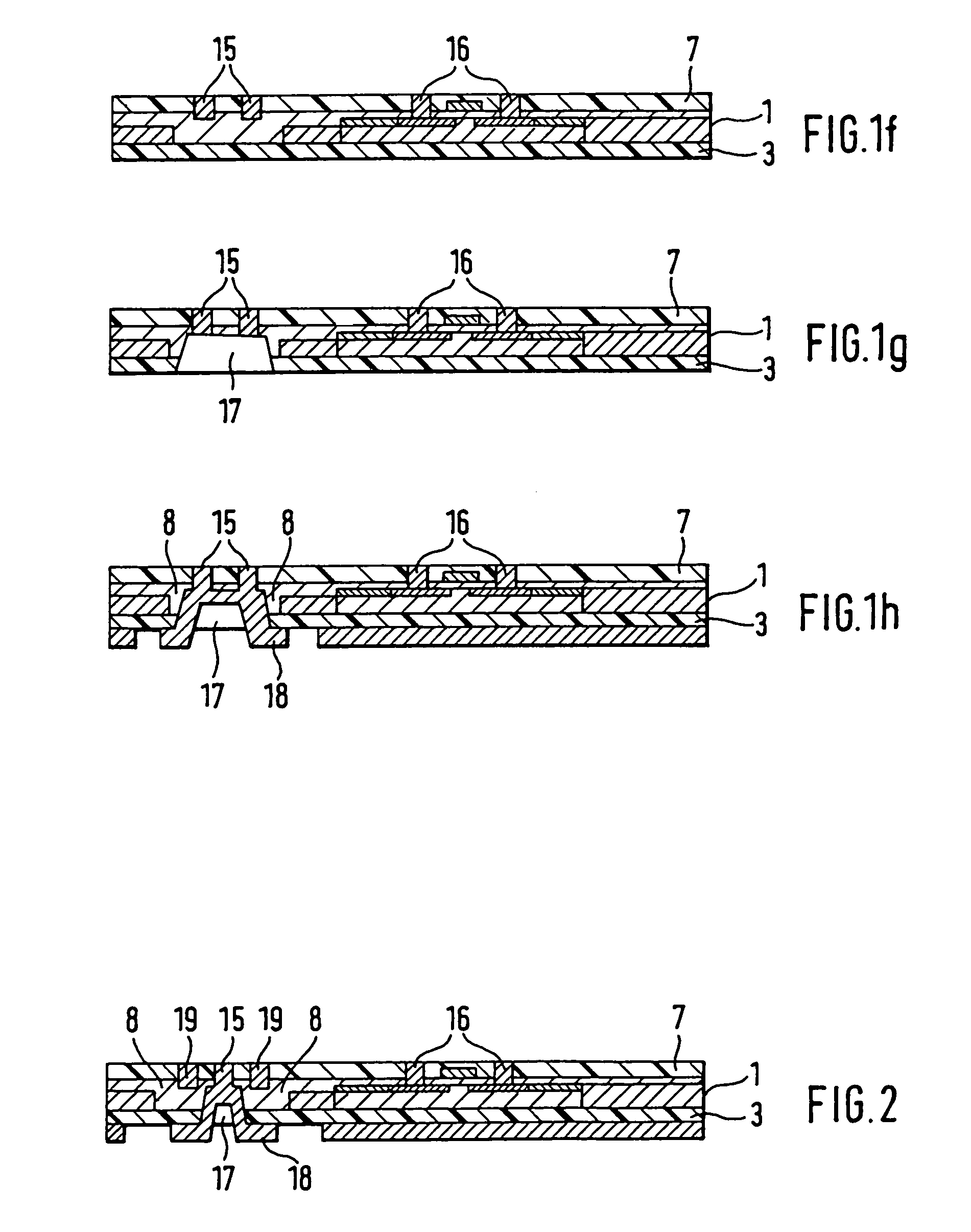 Circuit suitable for vertical integration and method of producing same