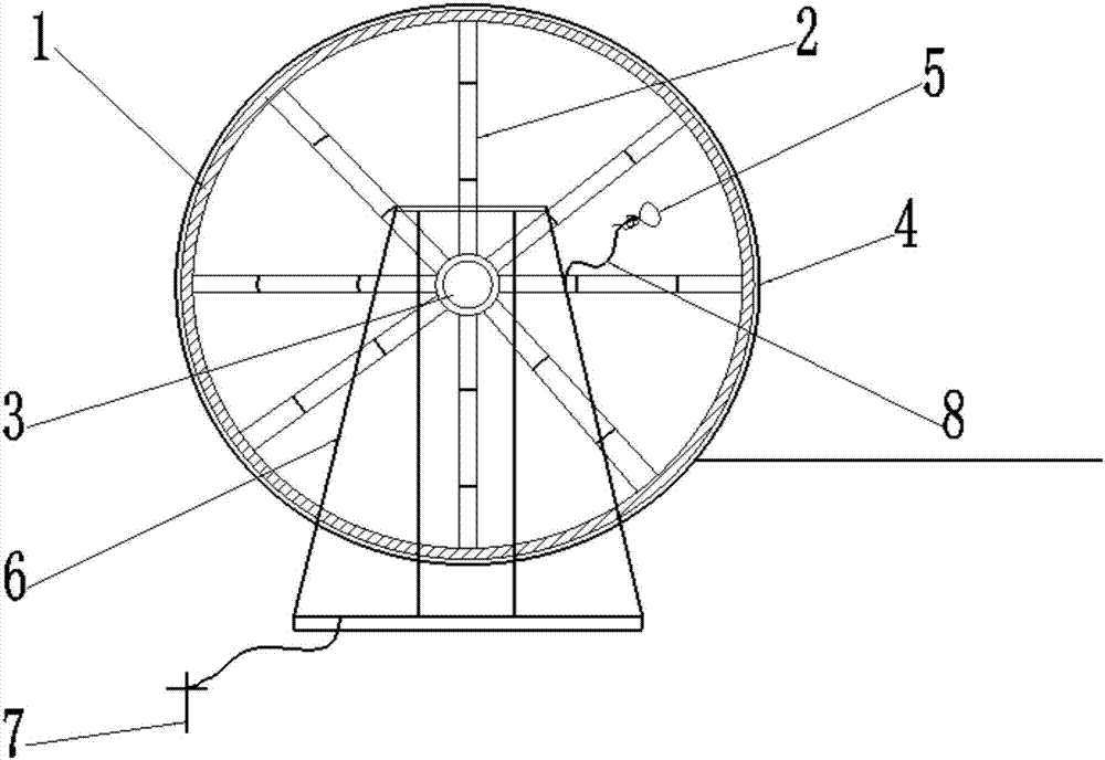 Insulated wire pay-off rack grounding device applicable to power distribution cabinet