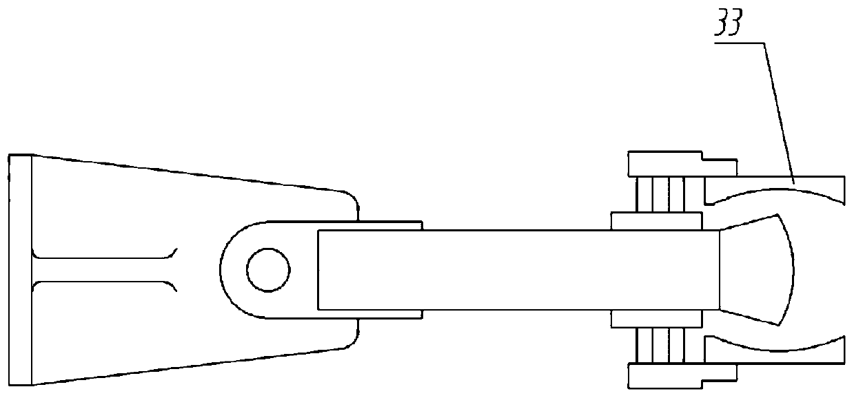 Line drive based inclination angle adjustment mechanical arm and fruit picking device