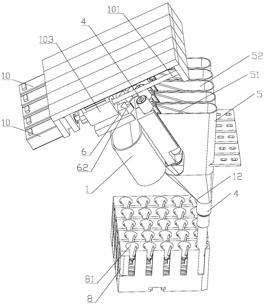 Discharging mechanism of blood collection tube conveying line