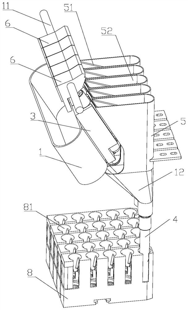 Discharging mechanism of blood collection tube conveying line