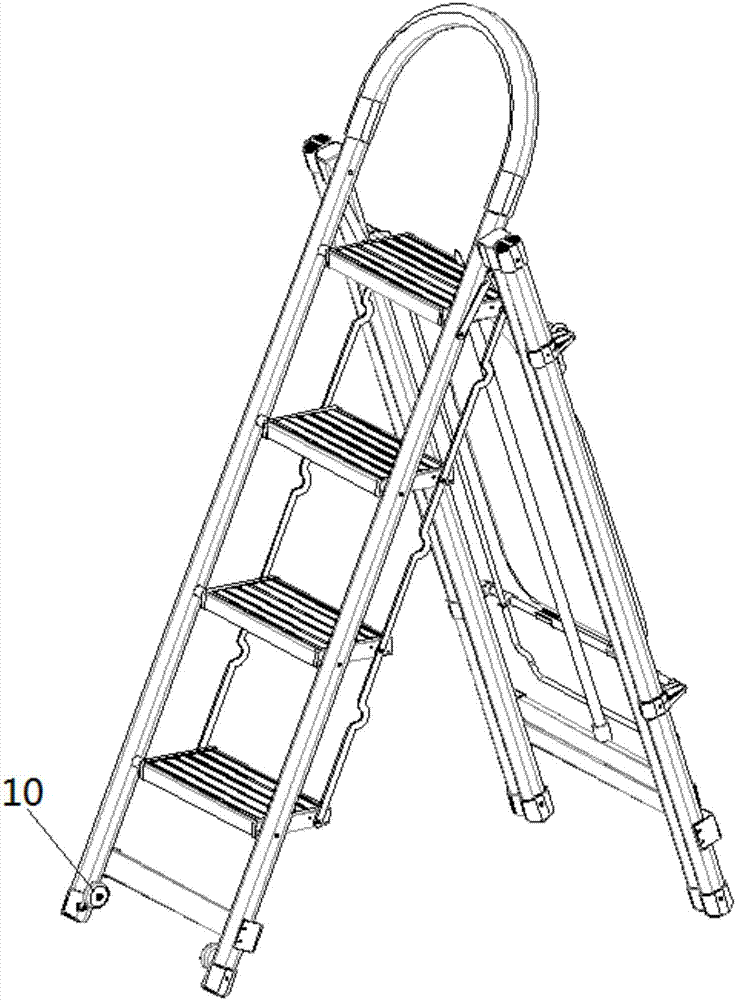 A folding ladder drying rack