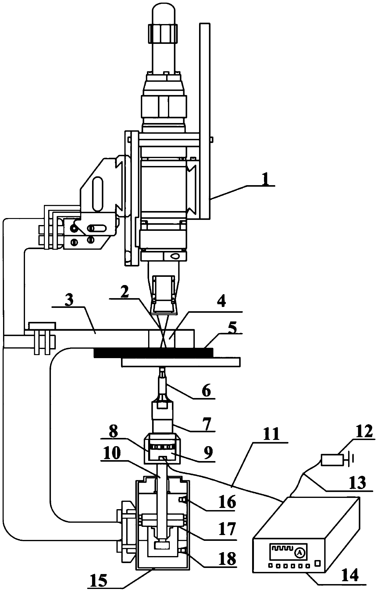 Ultrasonic-assisted laser spot welding device and method