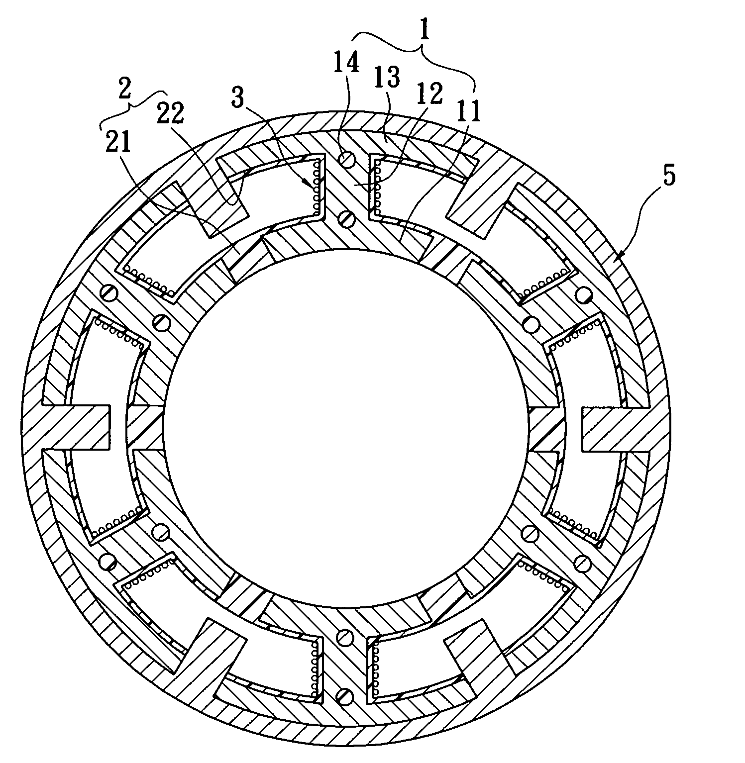 Manufacturing process for a motor stator assembly and structure thereof