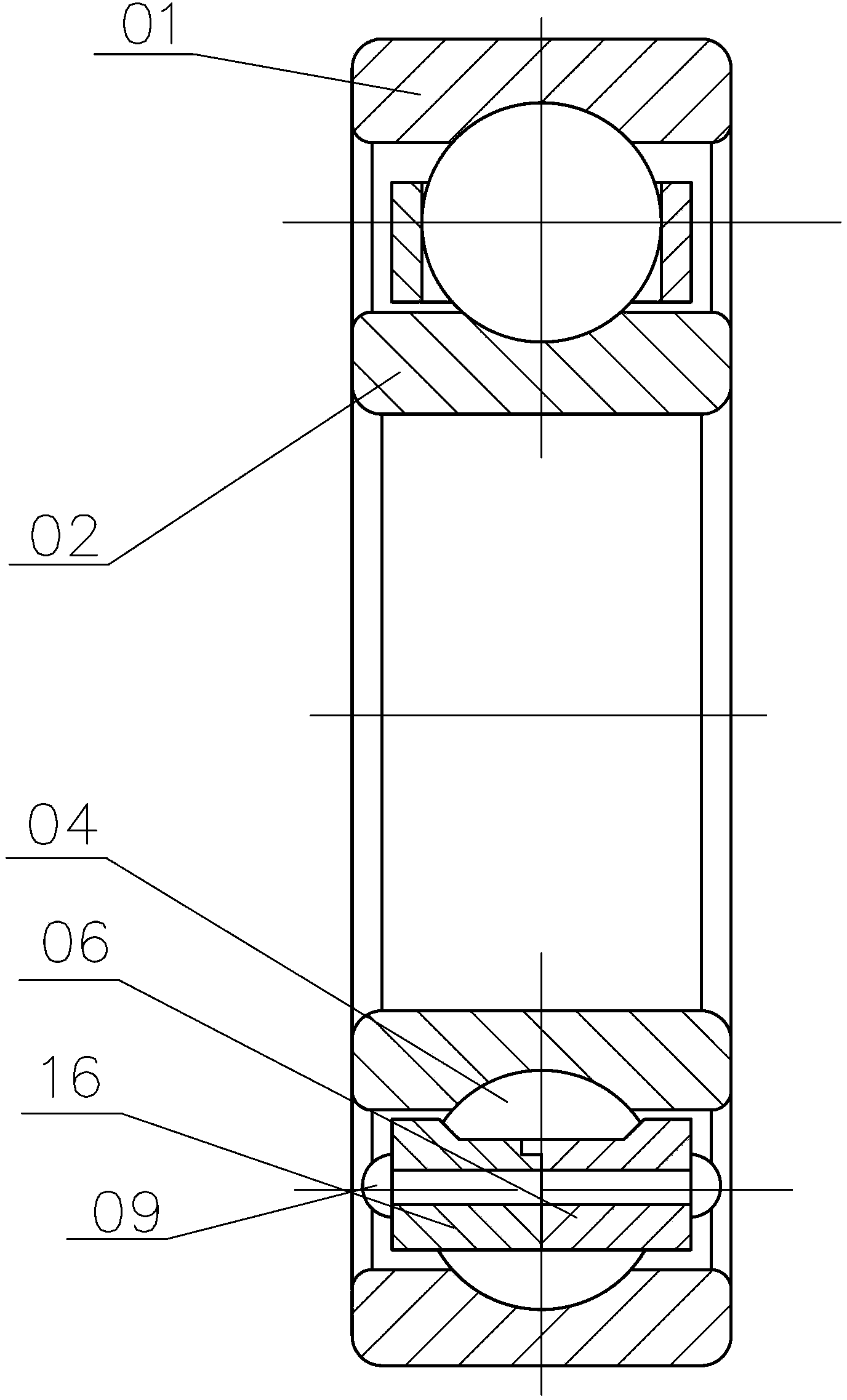 Deep groove ball bearing provided with lubrication oil hole