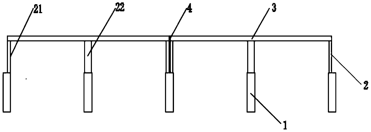 Continuous bridge deck and medium and small span continuous rigid frame combined structure