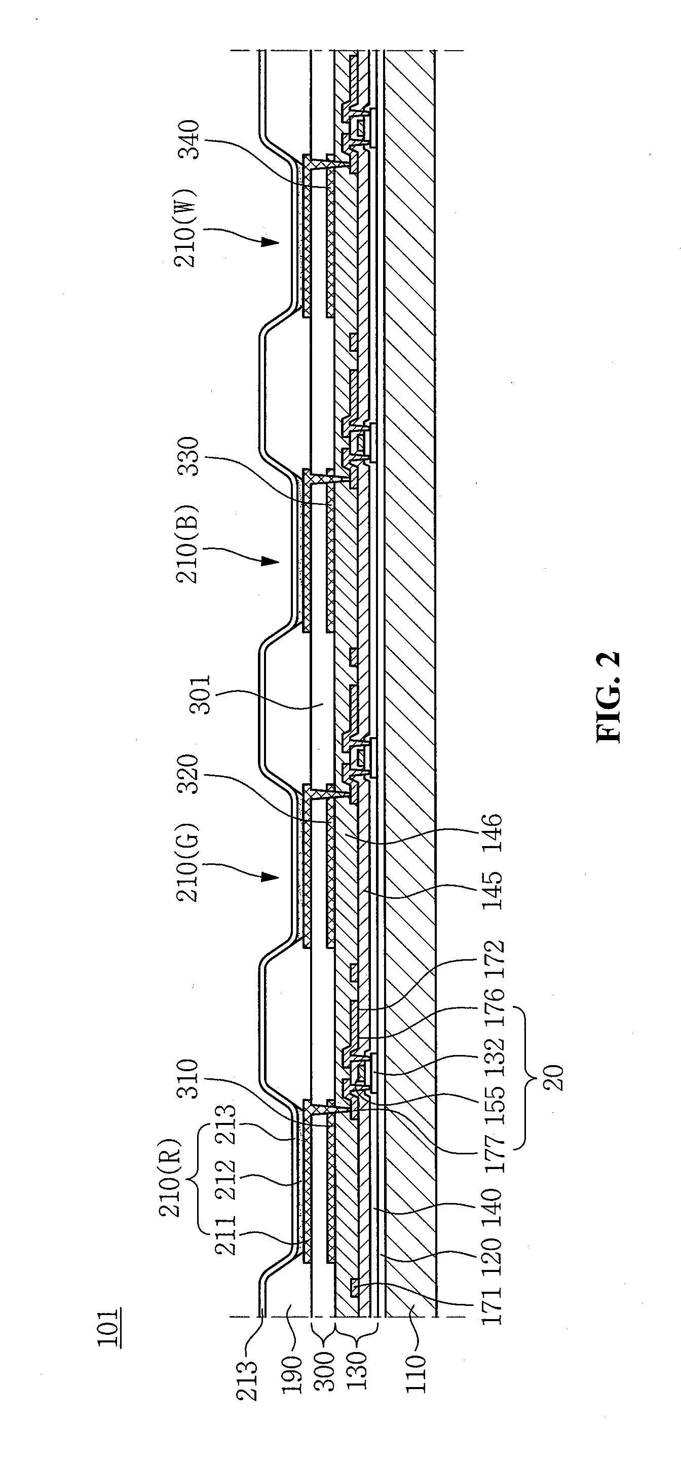 Display device comprising gray color filter