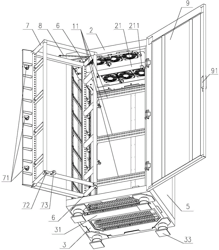 Compact anti-seismic radar electronic device cabinet