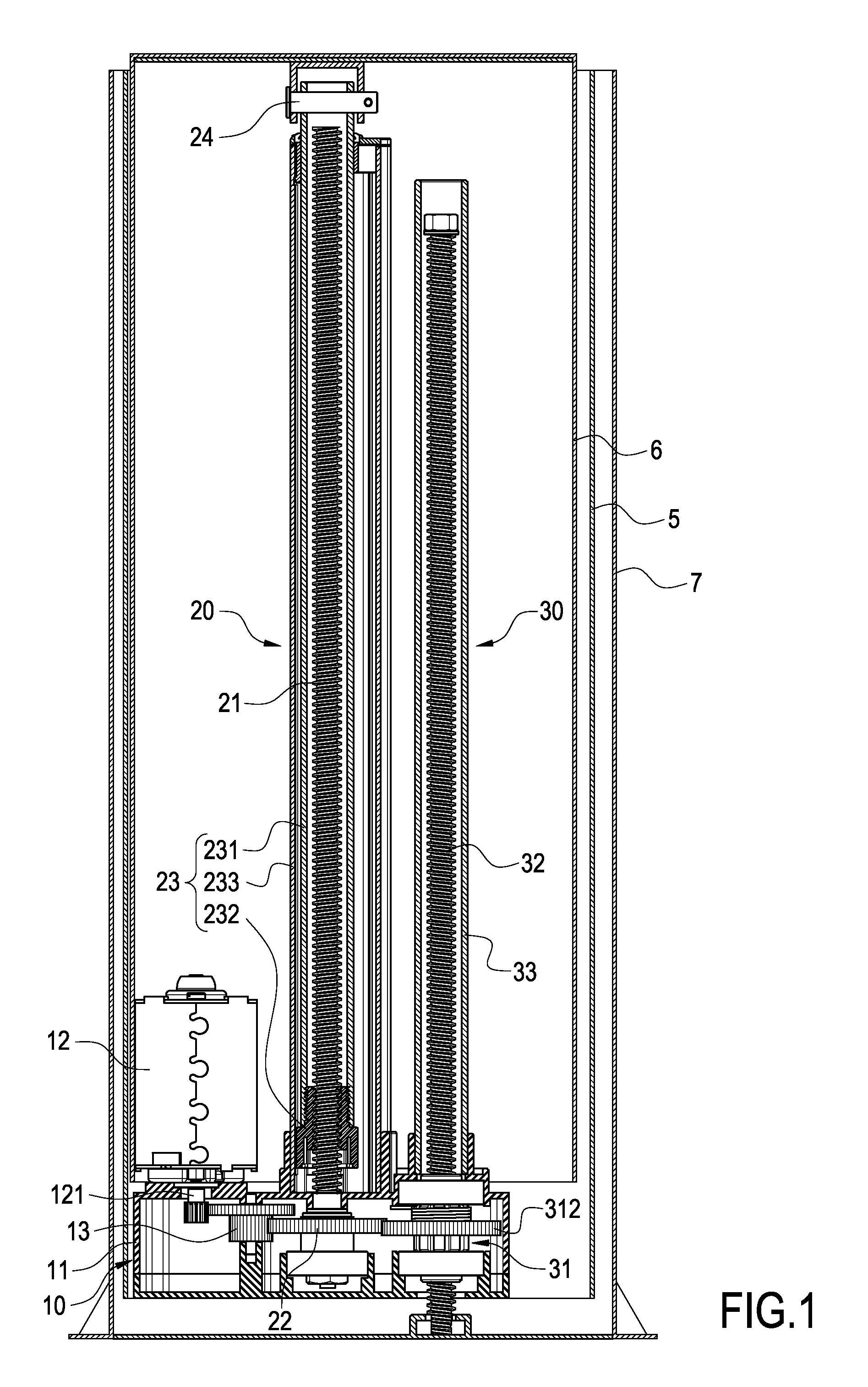 Lifting Device having Double Screw Rods