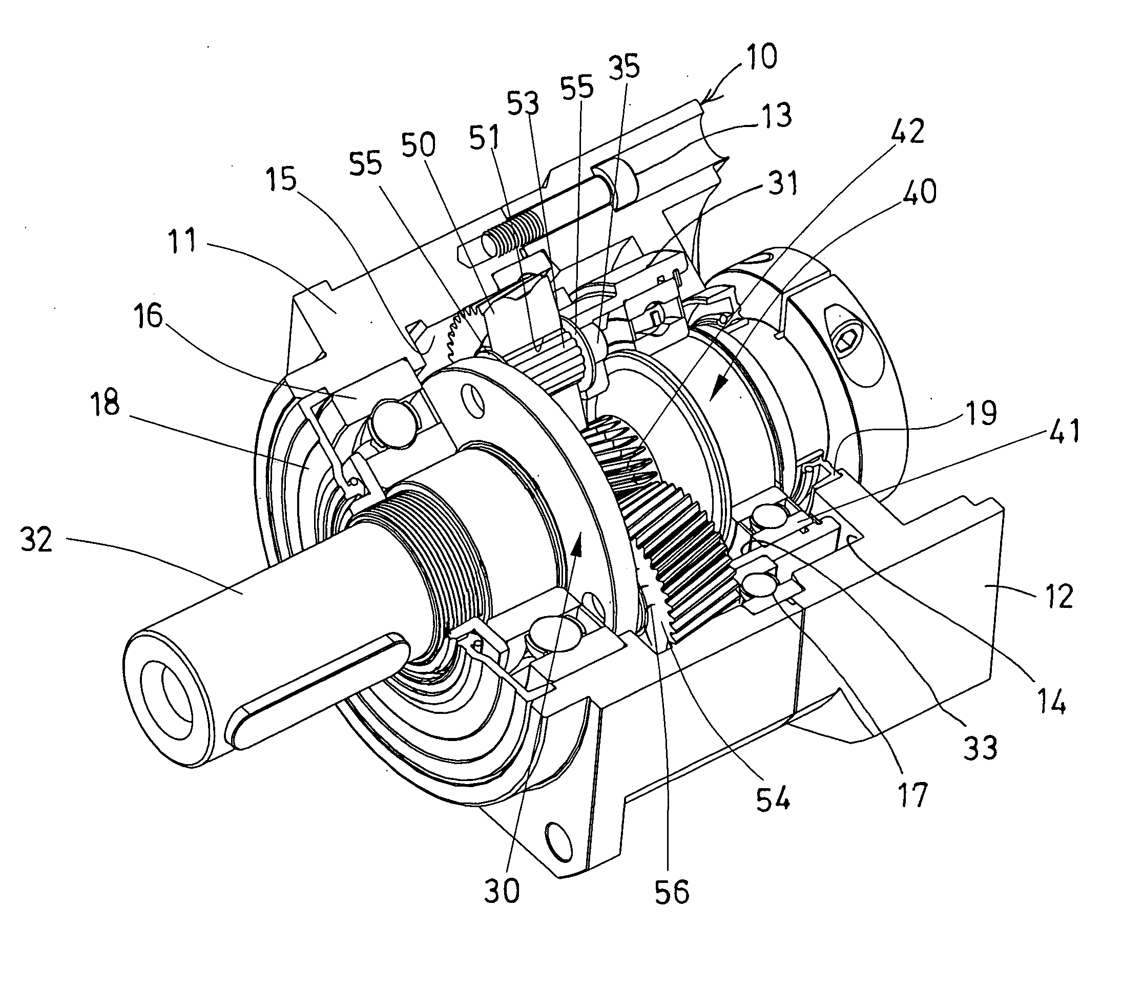 Planetary gear device for reduction gearing