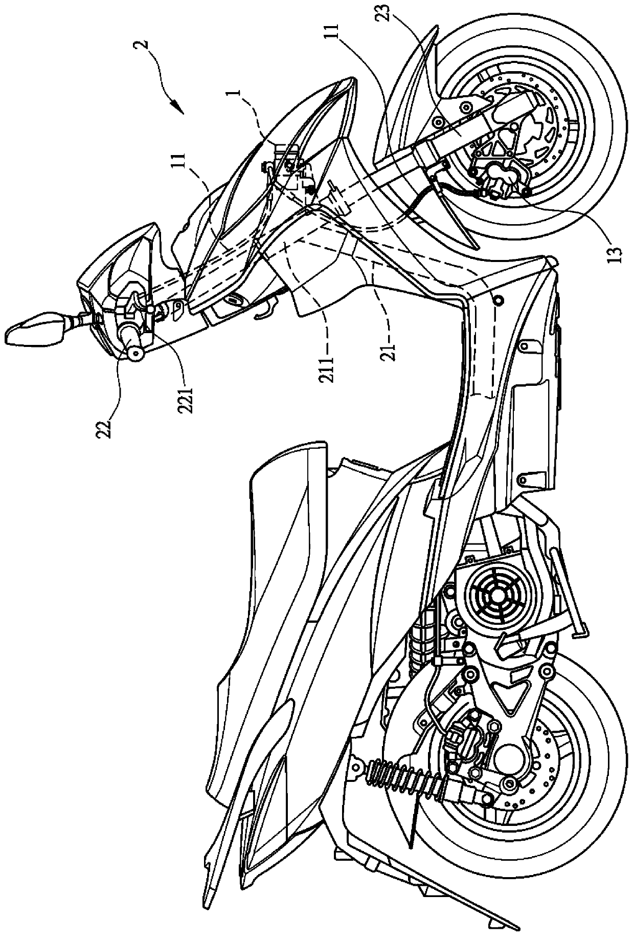 Motorcycle anti-skid brake system structure
