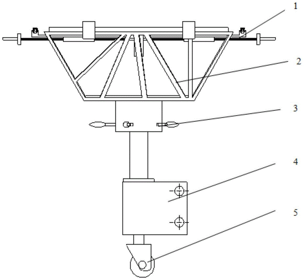 A load-bearing and connecting device at the fixed end of a UAV test bench