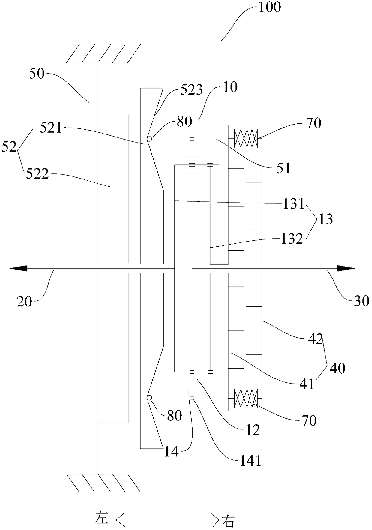 Driving shaft locking device, power-driven system and vehicle