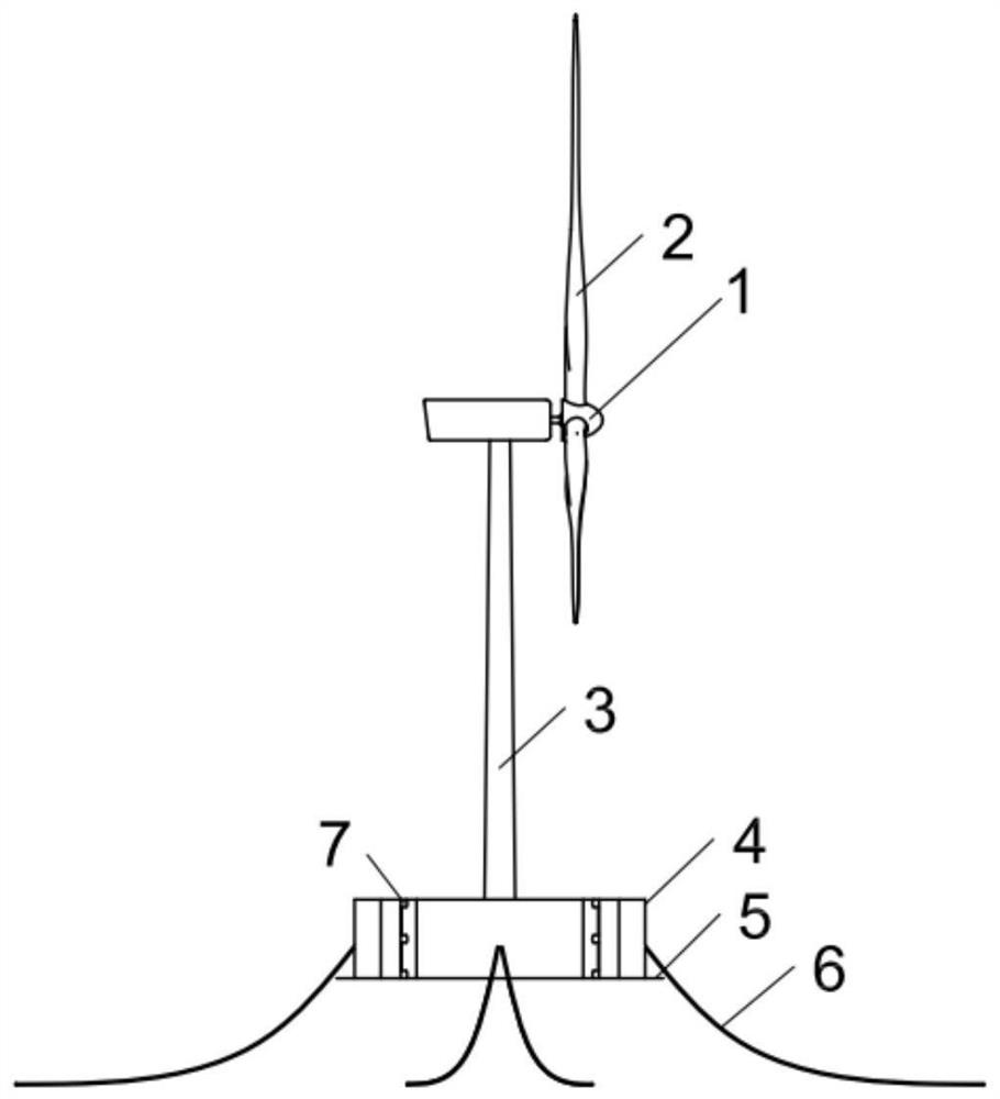 Offshore wind turbine generator floating type foundation of grating type structure and construction method