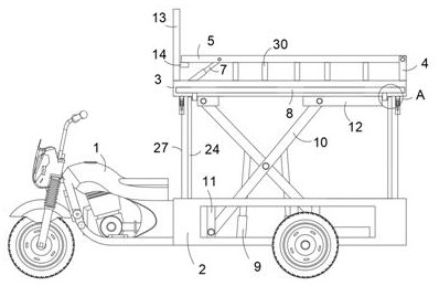 Motor tricycle with lifting function