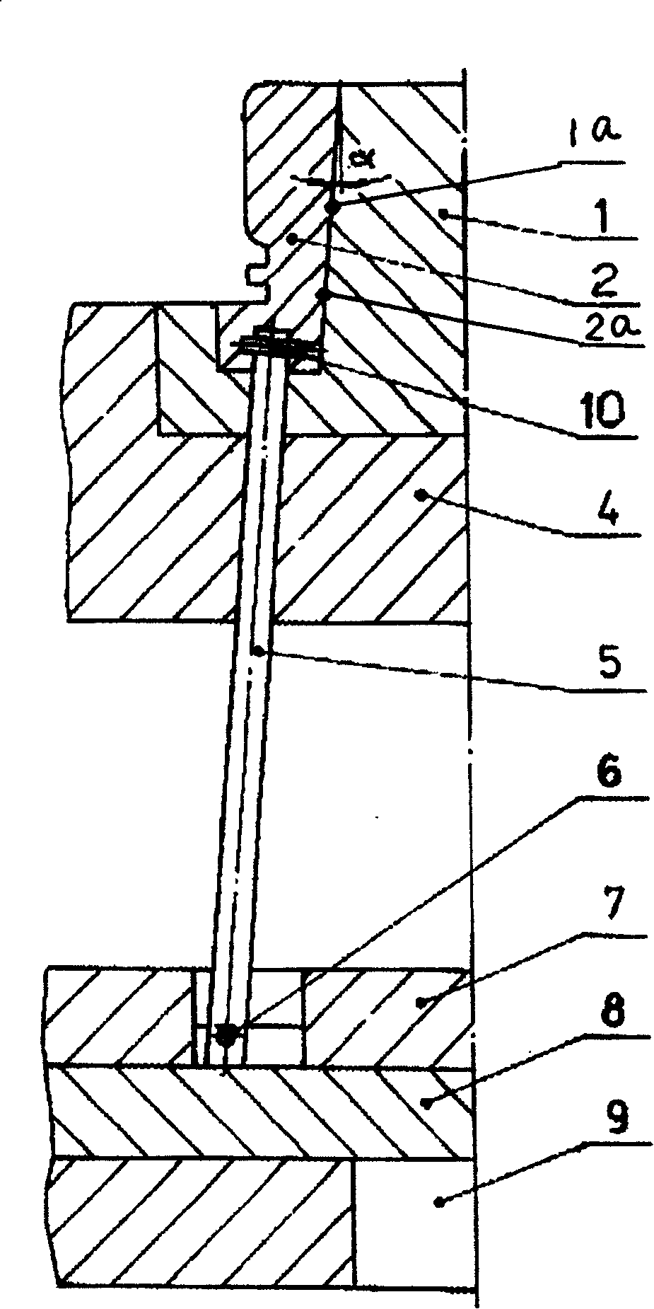 Contracting internal core withdrawing device used for plastic mould and its use method