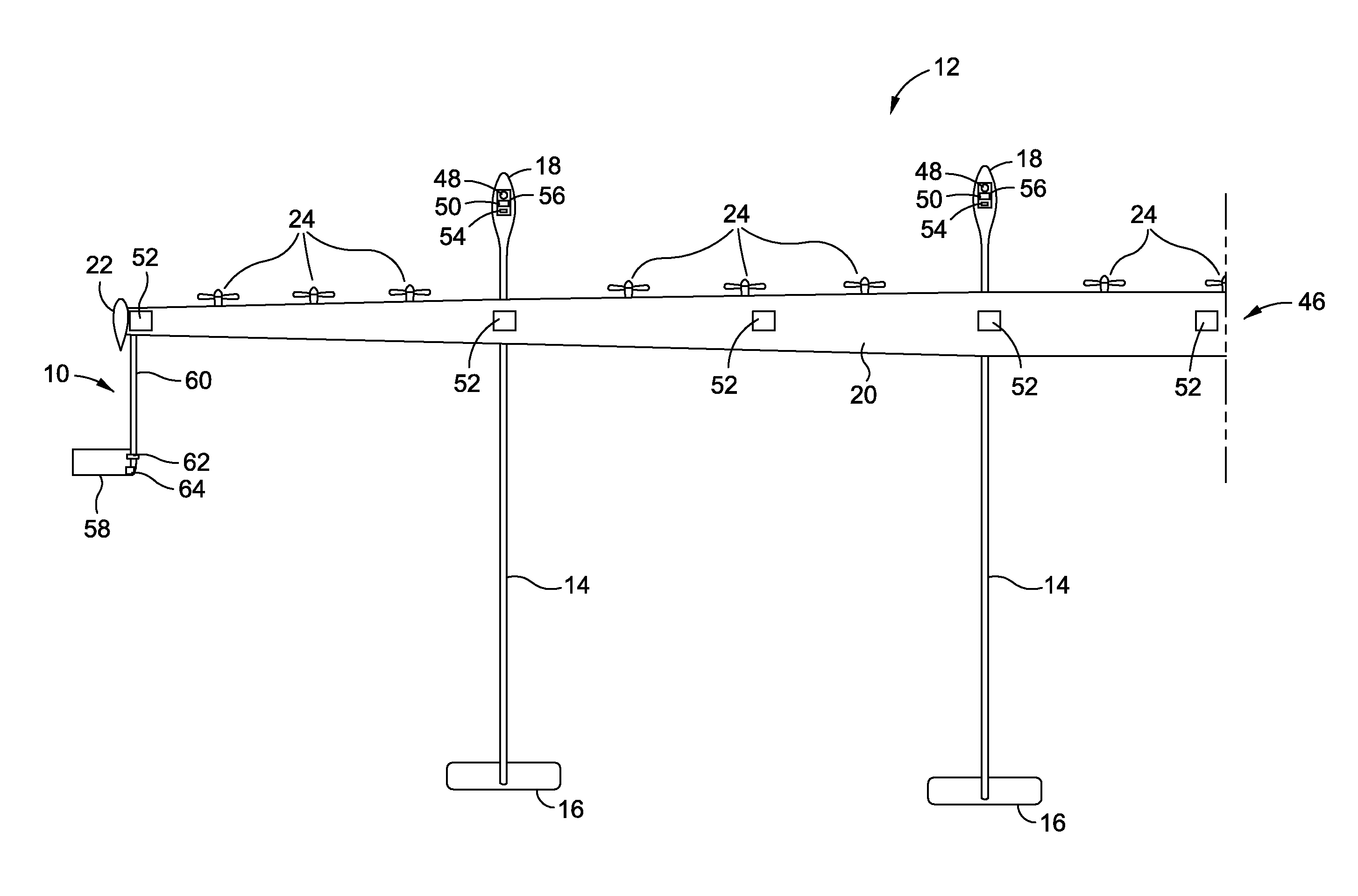 Wing tip load alleviation device and method