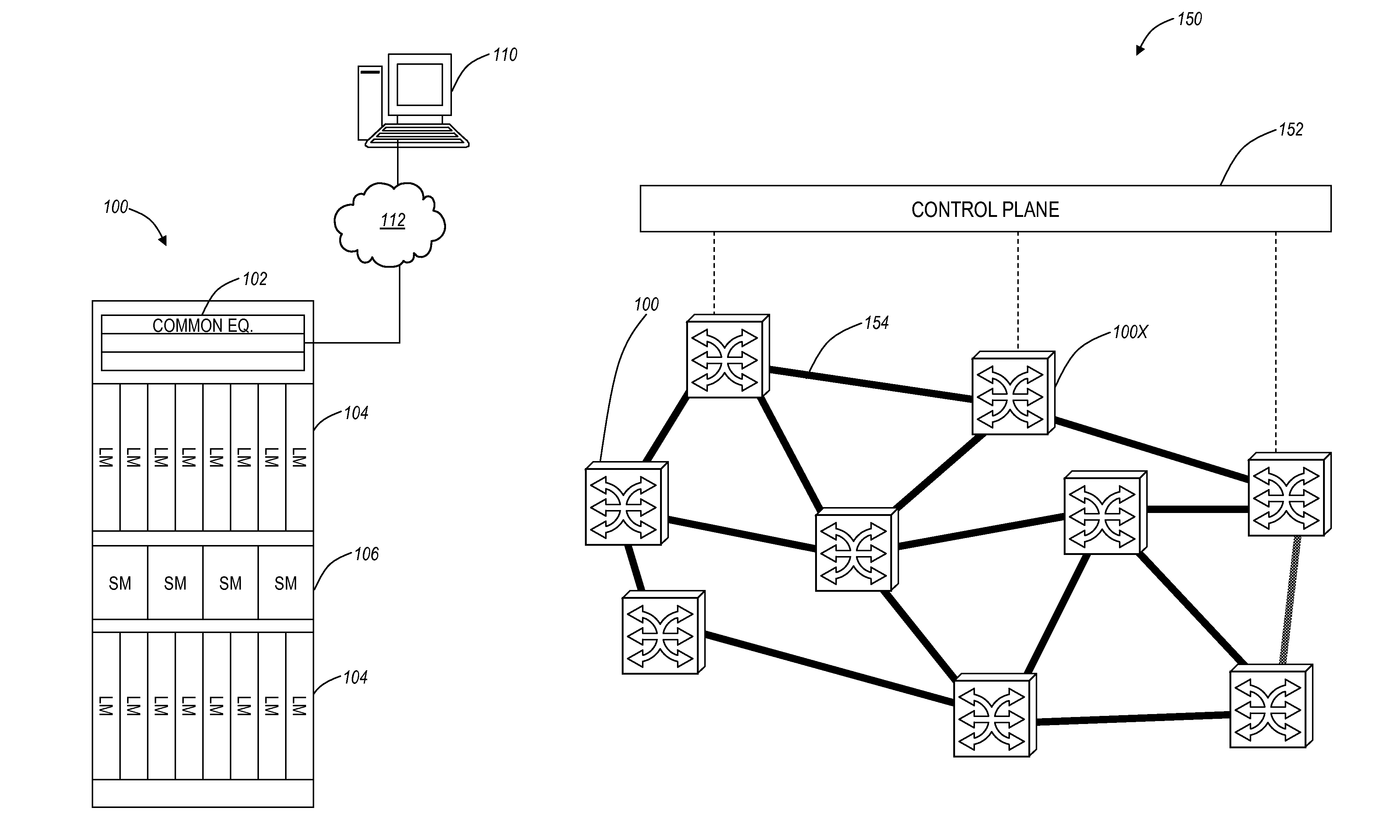 Optical network in-band control plane signaling, virtualized channels, and tandem connection monitoring systems and methods