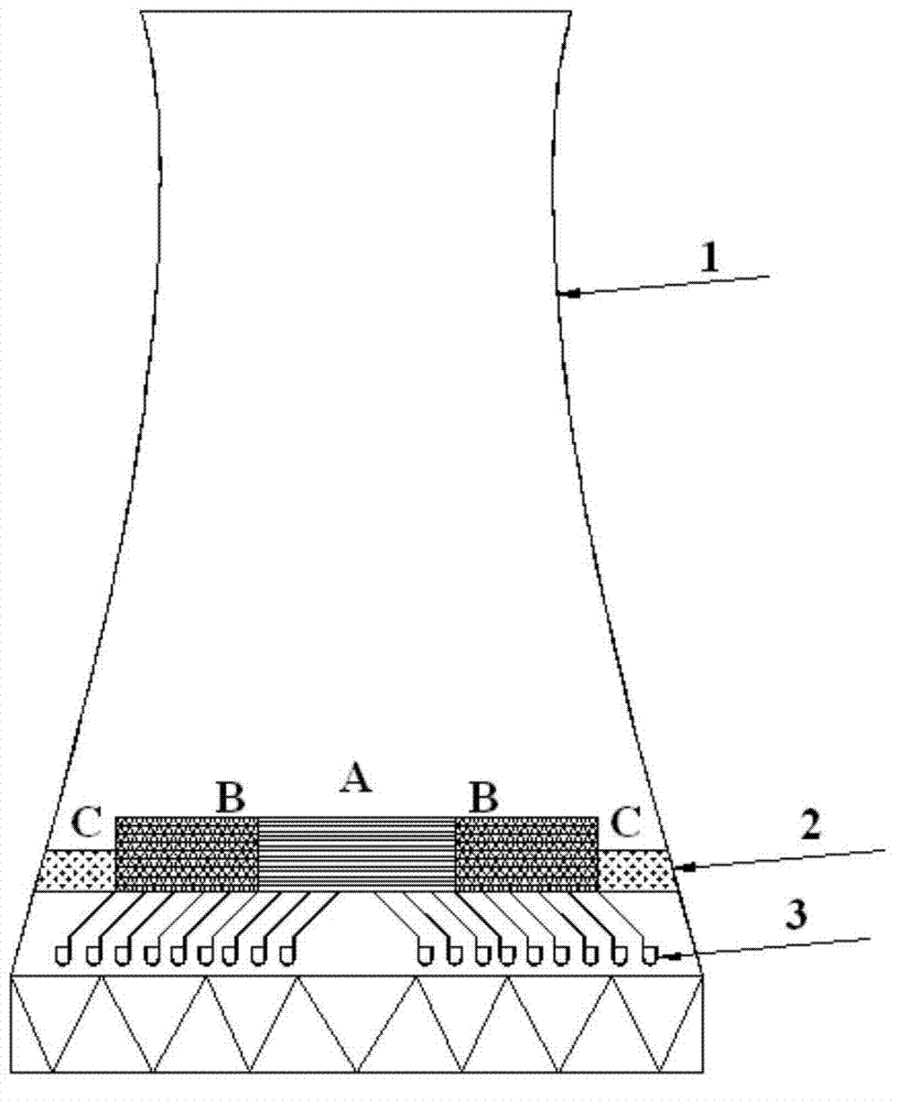 Non-uniform packing system for high-level water recovery cooling tower